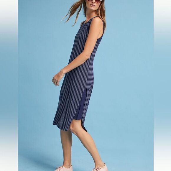 Michael Stars Anthropologie Sleeveless Layered Striped Dress Size M - Picture 7 of 11